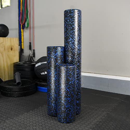 High-Density Round Foam Roller for Muscle Soreness Recovery, Exercise, Massage - 18", 24", 36" Blue Fleck (36 Inch) - Image 6