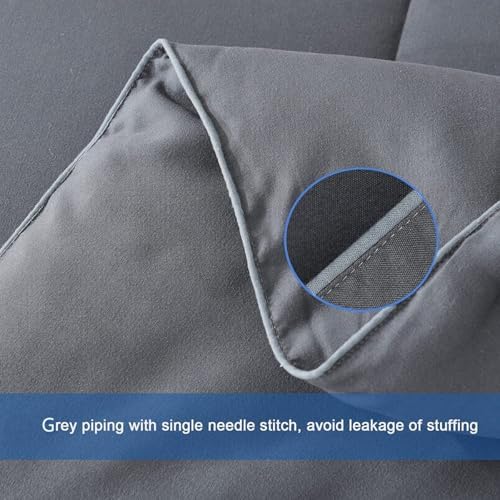 MAPLE DOWN Soft Super King Plus Size Comforter Duvet Insert-Down Alternative Comforter Quilted with Corner Tabs-Lightweight Fluffy Breathable Machine Washable (Gray, 128“x120“) - Image 4