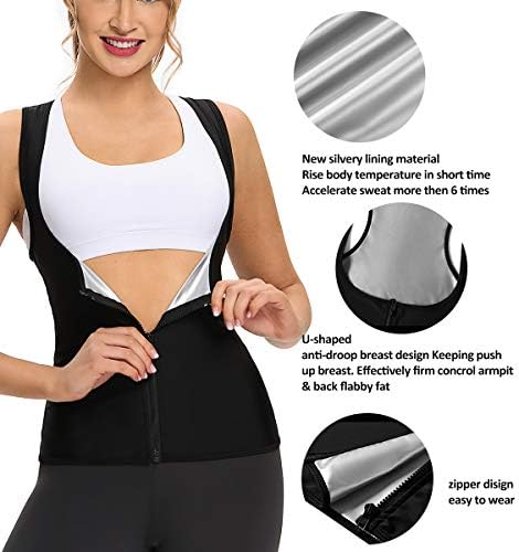 NonEcho Women Neoprene Sweat Vest for Women Sauna Suit Hot Sweat Waist Trainer Vest Slimming Body Shaper - Image 2