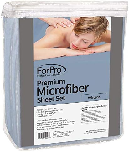 ForPro Premium Microfiber 3-Piece Massage Sheet Set, Wisteria - Image 2