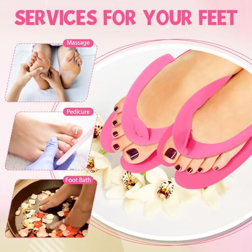 JaGely 100 Pair Disposable Pedicure Slippers Bulk Multicolor Flip Flop for Pedicure Anti Slip EVA Foam Spa Slipper Sandal Disposable Shoe Kit for Women Nail Bath Salon Party Supplies - Image 5