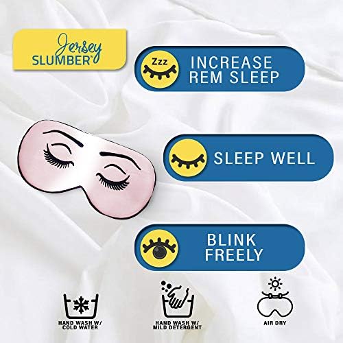 Silk Sleep Eye Mask for Men Women, Comfortable Super Soft Eye Mask with Adjustable Strap, 100% Pure Silk, Works with Every Nap Position, Ultimate Sleeping Aid Blindfold, Blocks Light, Jersey Slumber - Image 2