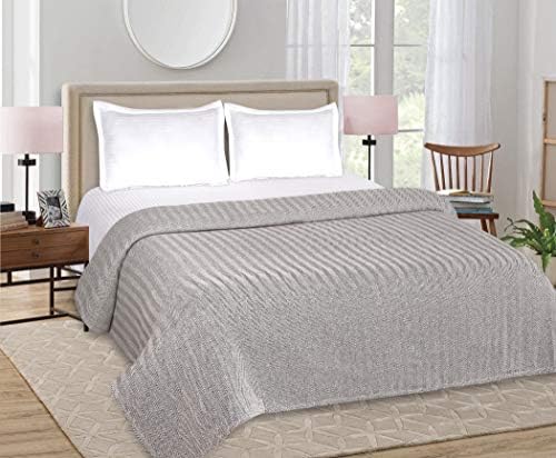 Glamburg 100% Soft and Breathable Cotton Thermal Blanket Queen Navy - Perfect for Layering Any Bed for All Season - Image 3