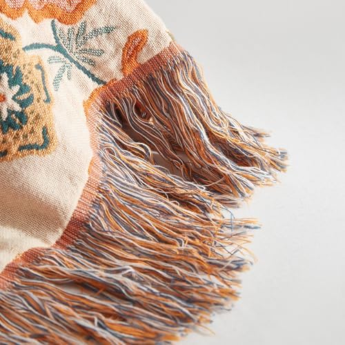 Boho Throw Blanket for Bed 60”x80”, 100% Cotton Blanket for Couch Sofa - Image 6