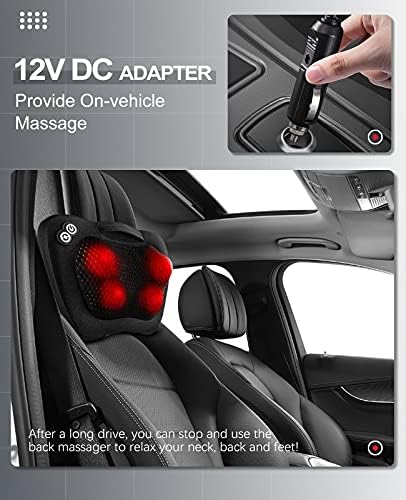 VIKTOR JURGEN Back Massager Neck Massager with Heat, Massage Pillow Gifts for Mothers Day & Fathers Day, Electric Shiatsu Shoulder Massager, Deep Kneading Massager for Back Pain, Neck Pain - Image 6