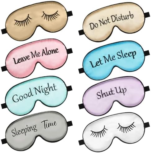 Geyoga 8 Pack Silk Funny Sleep Masks for Women Sleep, Elegant Colors by Geyoga
