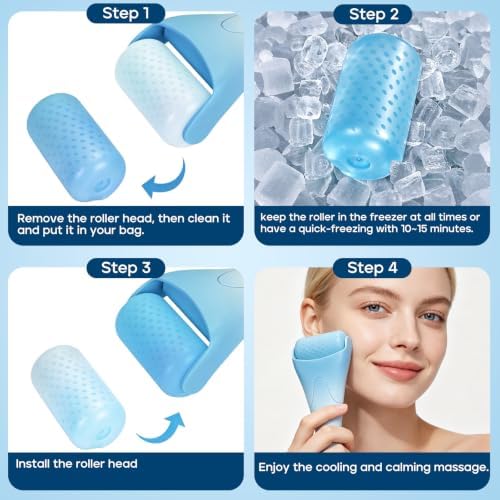 LATME Ice Roller for Face Eyes,Womens Gifts,Facial Massager Beauty Skin Care Tool,Soothes Puffiness & Discomfort,Reusable Ice Face Roller Massager for Self Care - Image 5