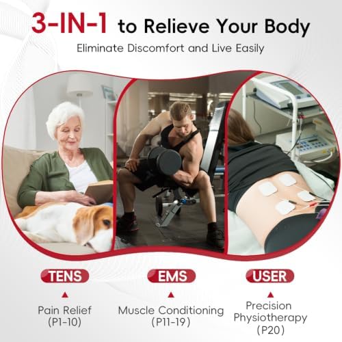 Comfytemp 3-in-1 TENS Unit with Large Back Pad, Pain Relief & EMS&User Mode - Image 4