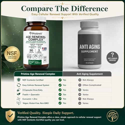 PRISTINE'S Age Renewal Senolytic Autophagy Capsules, NSF Certified, Vegan - Image 6
