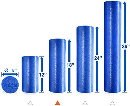Yes4All Medium Firm Round PE Foam Roller 12, 18, 24, 36 Inches for Pilates, Yoga, Stretching, Balance & Core Exercises - Image 3