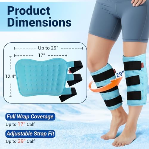 Comfytemp Extra Large Calf Shin Splint Ice Packs for Injury Reusable Wrap - Image 4