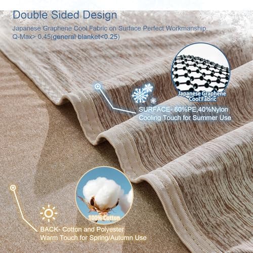CHOSHOME Cooling Blanket for Hot Sleepers Lightweight Summer Cold Thin Blankets for Sleeping, Hot Flashes Night Sweats, Soft Blanket for Bed, Throw Size, Brown - Image 4