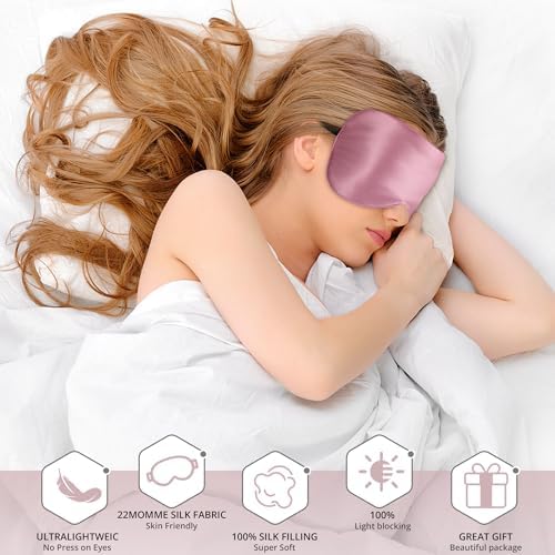 Sleep Mask, 100% 22 Momme Mulberry Silk Eye Mask with Adjustable Strap - Image 3