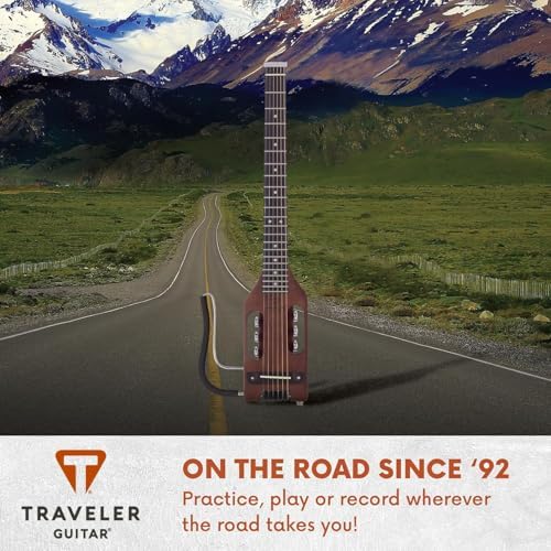 Traveler Guitar Ultra-Light Acoustic Guitar Antique Brown Left-Handed | Portable Acoustic with Removable Lap Rest | Full 24 3/4" Scale Headless Guitar | Custom Gig Bag Included - Image 6