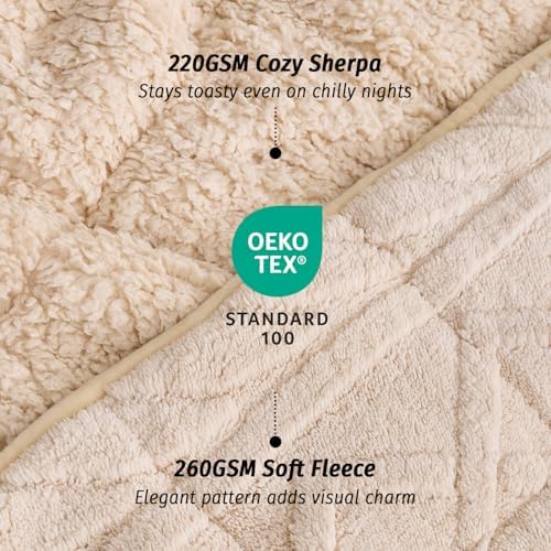 Wemore Soft Weighted Blanket for Adults 48" x 72" 15 lbs Twin Size Khaki - Image 4