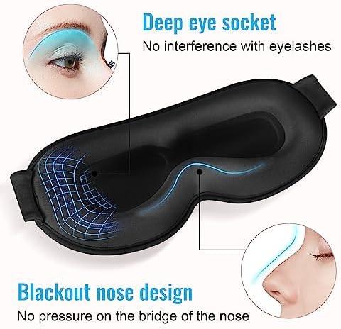 Sleep Mask for Lash Extensions, 3D Contoured Weighted Eye Cover - Image 4