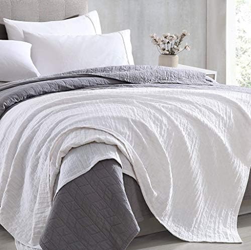 Sterling Creek Dawson Star Muslin Cotton Blanket Three Layers Lightweight Breathable Gauzy Blanket for Adults, All Season (Throw, White) by Sterling+Creek