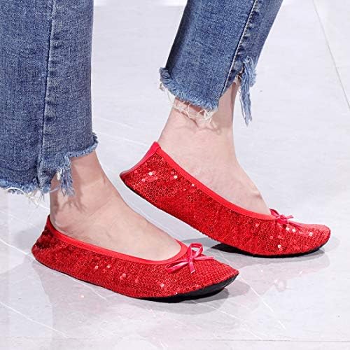 Ballet Flats Shoes -Women's Foldable Portable Travel Roll Up Shoes with Pouch - Image 2