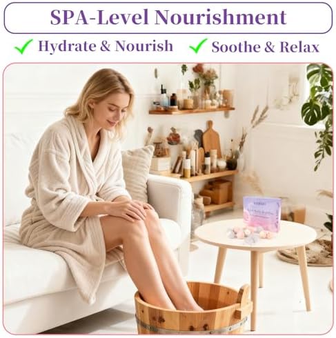 Foot Bath Bombs Gift Set - 12PCS Rose Lavender Aromatherapy Foot Soak Individually Wrapped with Sea Salt for Dry Cracked Softener Exfoliator Foot Spa Pedicure Supplies Birthday Mothers day Gift - Image 5