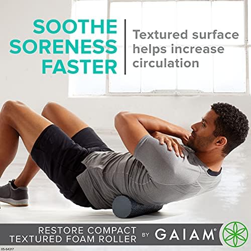 Gaiam Restore Compact Textured Foam Roller, 12", Muscle Recovery - Image 5