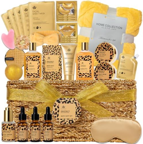 Birthday Gifts for Women, 35Pcs Honey Almond Spa Gift Basket, Get Well Soon by RAROSAACCA