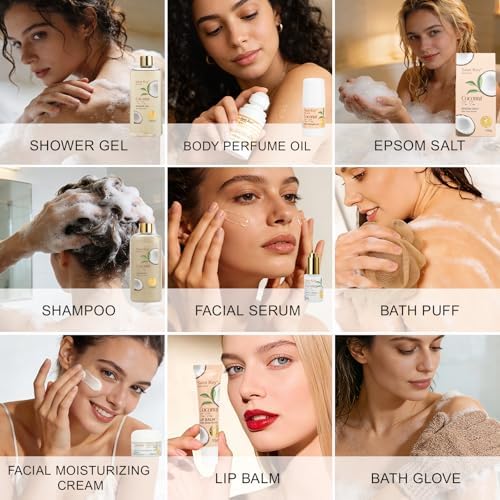 Bath and Body Basket Set TEA TREE & COCONUT Spa Gift Basket for Women & Men - Image 5