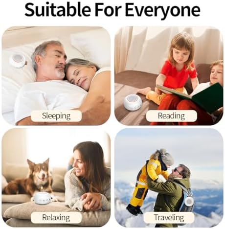 Sound Machine Noise Machine with 30 Soothing Sounds 12 Night Lights 4 Timers Memory Function 32 Level Volumes Rechargeable Battery for Sleeping Working Relaxing for Baby Adults Kids White - Image 7