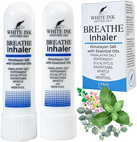 White Ink Breathe Inhaler, Essential Oil Allergy Relief, Eucalyptus, 2-Pack - Image 6