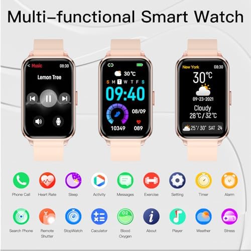 Smart Watch Fitness Tracker Make/Answer Calls for Women Men with Heart Rate Blood Oxygen Sleep Monitor Sports Modes Step Calorie Counter IP68 Waterproof for Android Phones and iPhone - Image 2