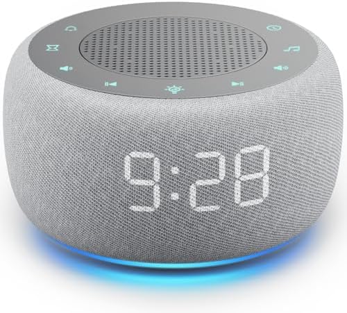 Buffbee Alarm Clock with Sound Machine for Bedrooms – 2-in-1 White Noise Machine for Sleep, Gentle Wake-Up with Soft Alarm Sounds, Ambient Night Light, Plug-in, Sleep Better, Wake Gently by BUFFBEE
