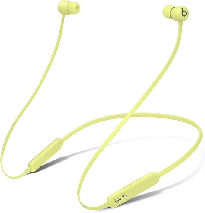 Beats Flex Wireless Earbuds - Apple W1 Headphone Chip, Magnetic Earphones, Class 1 Bluetooth, 12 Hours of Listening Time, Built-in Microphone - Yuzu Yellow by Beats