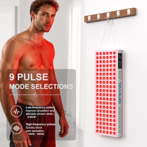 Red Light Therapy Panel, 660nm 850nm Red Light Therapy for Body, 9 Pulse Modes, 120 LEDs Light Therapy Lamp Built-in Timer and Stand for Daily Wellness - Image 3