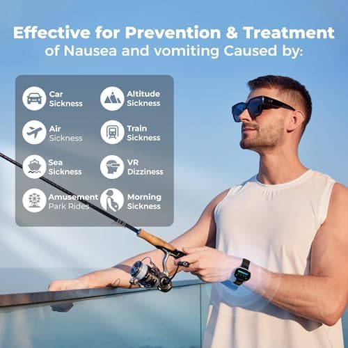 EmeTerm Smart FDA-Cleared Anti-Nausea Wristwatch Touchscreen IP67 Waterproof Morning Motion Sickness Relief Rechargeable Fast Acting Drug Free Fits Wrist 5.1–7.8 in (Most Users) - Image 4
