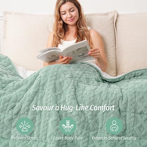 Wemore Weighted Blanket for Adults Twin Size 12 lbs 48" x 72" Sage Green - Image 4