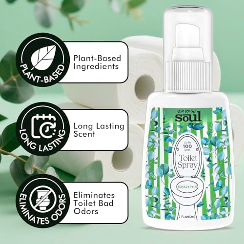 THE GOOD SOUL PROJECT Toilet Spray, Eucalyptus, Bathroom Odor Deodorizer, 2Oz Each Travel Size Air Freshener, 2 Count - Image 4