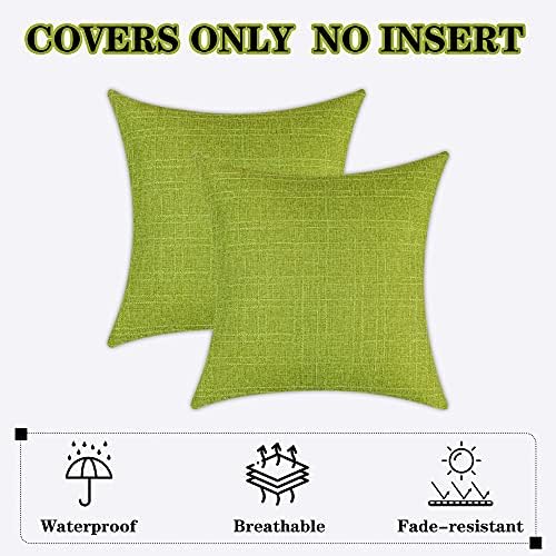 Kevin Textile Outdoor Waterproof 22”x22” Pillow Covers 2 Pack, Green - Image 6