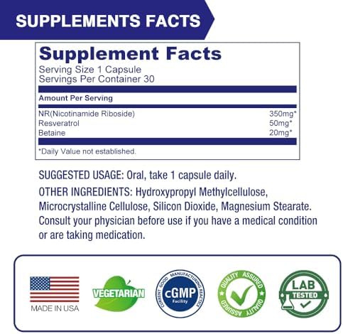 LOVITA NR (Nicotinamide Riboside) 350 mg, 30 Vegan Capsules (Pack of 3) - Image 5
