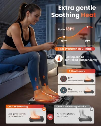 COMFIER Vibration Foot Massager with Heat, High Frequency Vibrating Foot and Leg Calf Massager with 30 Speed & 3 Modes, 3 Adjustable Angles, Remote Control for Tired Feet, Foldable for Home Office Use - Image 4