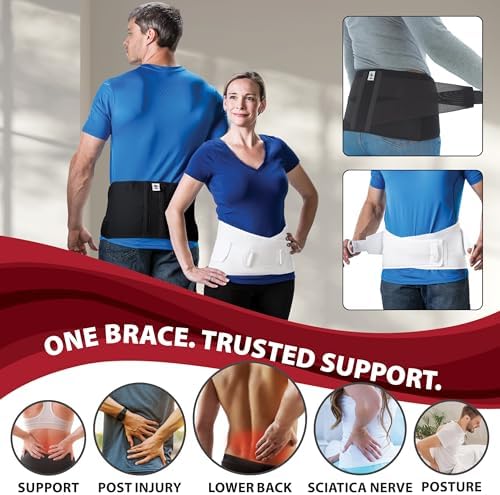 CorFit Back Brace for Lower Back Pain Relief & Lumbar Support Belt, BK, M/L - Image 2