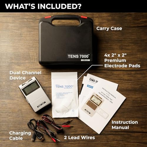 TENS 7000 Rechargeable Tens Unit Muscle Stimulator, EMS Muscle Stimulator, Back Pain Relief, 4 Electrodes/Unit Pads, Period Pain Simulator, Muscle Recovery & Growth, Stim Machine, Electrotherapy - Image 5