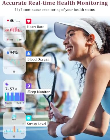 LODIMEKE Smart Watch, Alexa Built-in, Answer/Make Calls 44mm Smartwatch Women Men, 1.83" Sports Watch IP68 Waterproof, Heart Rate Sleep Stress Monitor, Step Counter Watch for Android & iOS Phone - Image 5