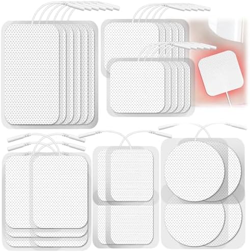 TENS Unit Electrode Pads, 30 Pcs Multi-Size Reusable Muscle Stimulator Pads by Anwesti