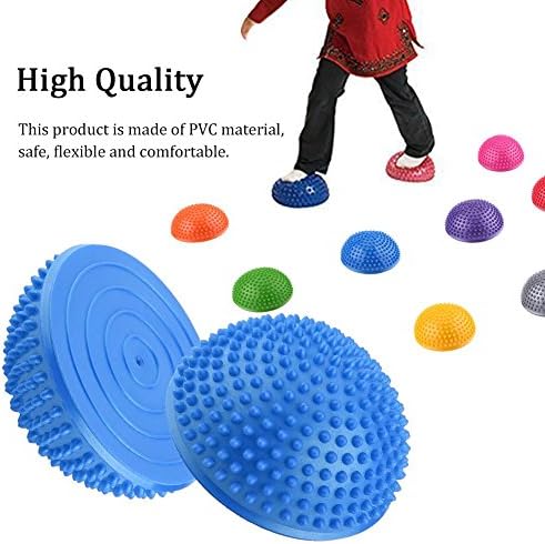 VGEBY1 PVC Semi-Circular Durian Ball Inflatable Half Yoga Balls Massage Point Fitball Exercises Trainer Fitness (Blue) - Image 4