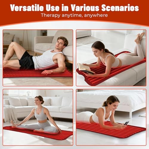 Red Light Therapy Mat for Body, 2 in 1 (660nm & 850nm) Red Light Therapy Blanket, Adjustable Timer & Intensity, 60"x24" - Image 7