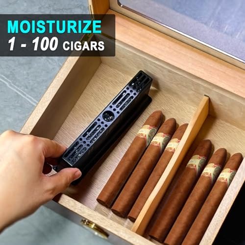 Humidor Cigar Humidifier,Cigars Humidor Humidifier, 3-Way Humidification System, Keep 70% RH, Humidity for 1-100 Cigars, Fit All Cigar Box, Safe for Cigars, Humidifier for Cigars Accessories - Image 5