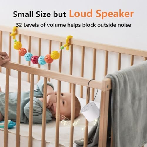 Color Noise Sleep Sound Machine Portable White Noise Machines with 30 Soothing Sounds 32 Levels Volume 4 Timer Options Compact Auto-Off Memory Function for Family Office Travel Everyone - Image 7