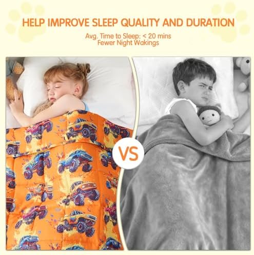 yescool Truck Car Weighted Blanket 7 Pounds Cooling Weighted Lap Blanket, Heavy Blanket, Breathable Weighted Throw Blanket Gifts for 60-80lbs, 40"x60" - Image 2