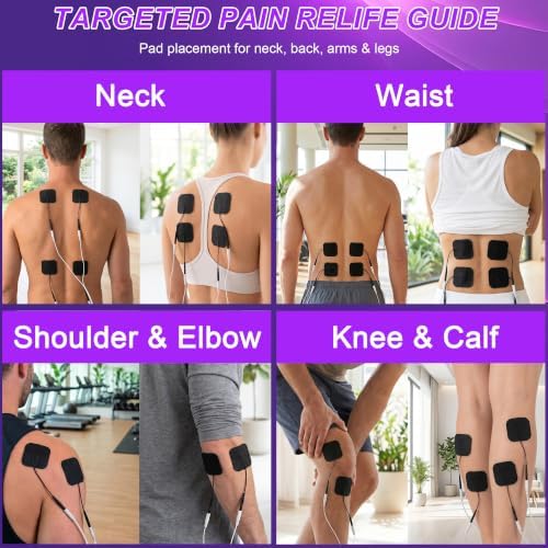 Belifu TENS Muscle Stimulator Unit for Pain Relief, Electronic Pulse Therapy Machine with 36 Mode 20 Intensities, Rechargeable & Portable – Neck, Back, Shoulder, Joint Pain Relief, Color Purple - Image 7