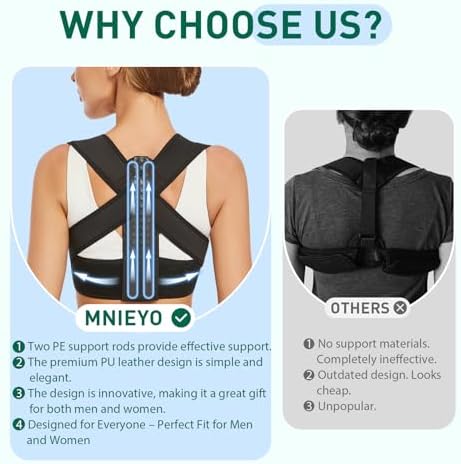 WNIEYO Posture Corrector for Women, Back Brace Posture Corrector Neck Hump, Back Support for Men and Women - Upper Back Pain Relief, Improve Posture, Correct Hunchback, Slouching, Kyphosis(L) - Image 2