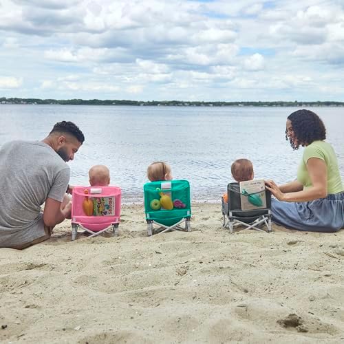 Bright Starts Pop ‘N Sit Portable Booster Seat, 3-in-1 Floor Seat, Travel High Chair & Toddler Booster with Feeding Tray, Indoor/Outdoor, Grey, 6 Months–3 Years - Image 2